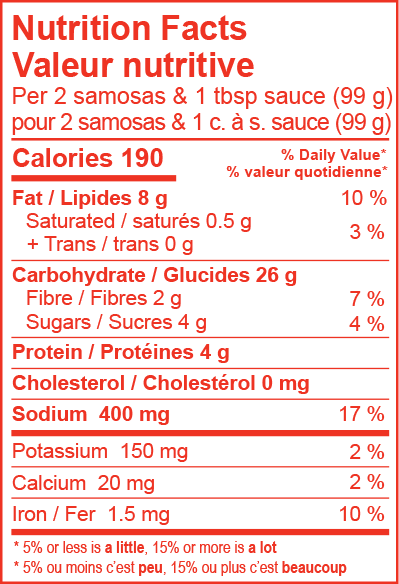 Chef Bombay Vegetable Samosas - 300g