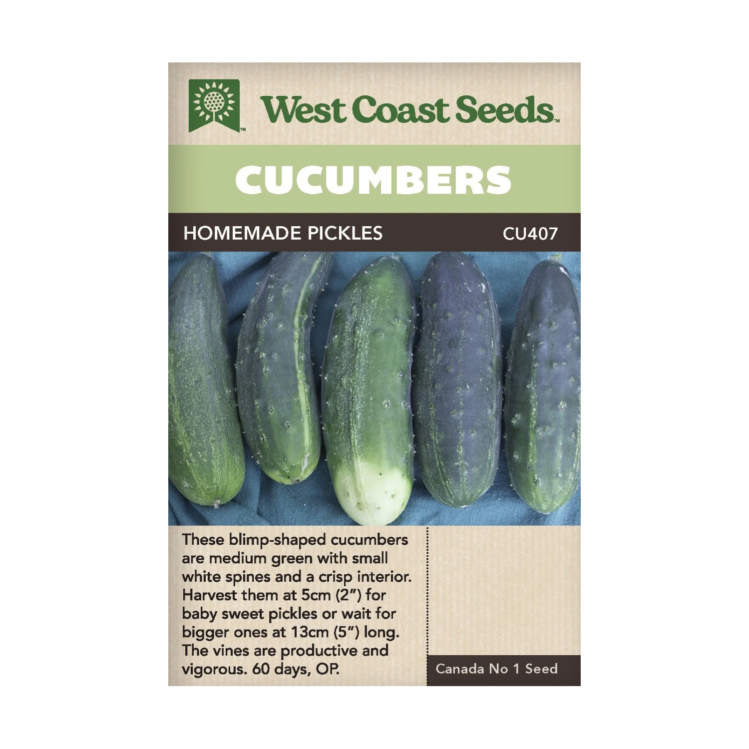 West Coast Seeds Homemade Pickles Cucumber Seeds - 20 Seeds