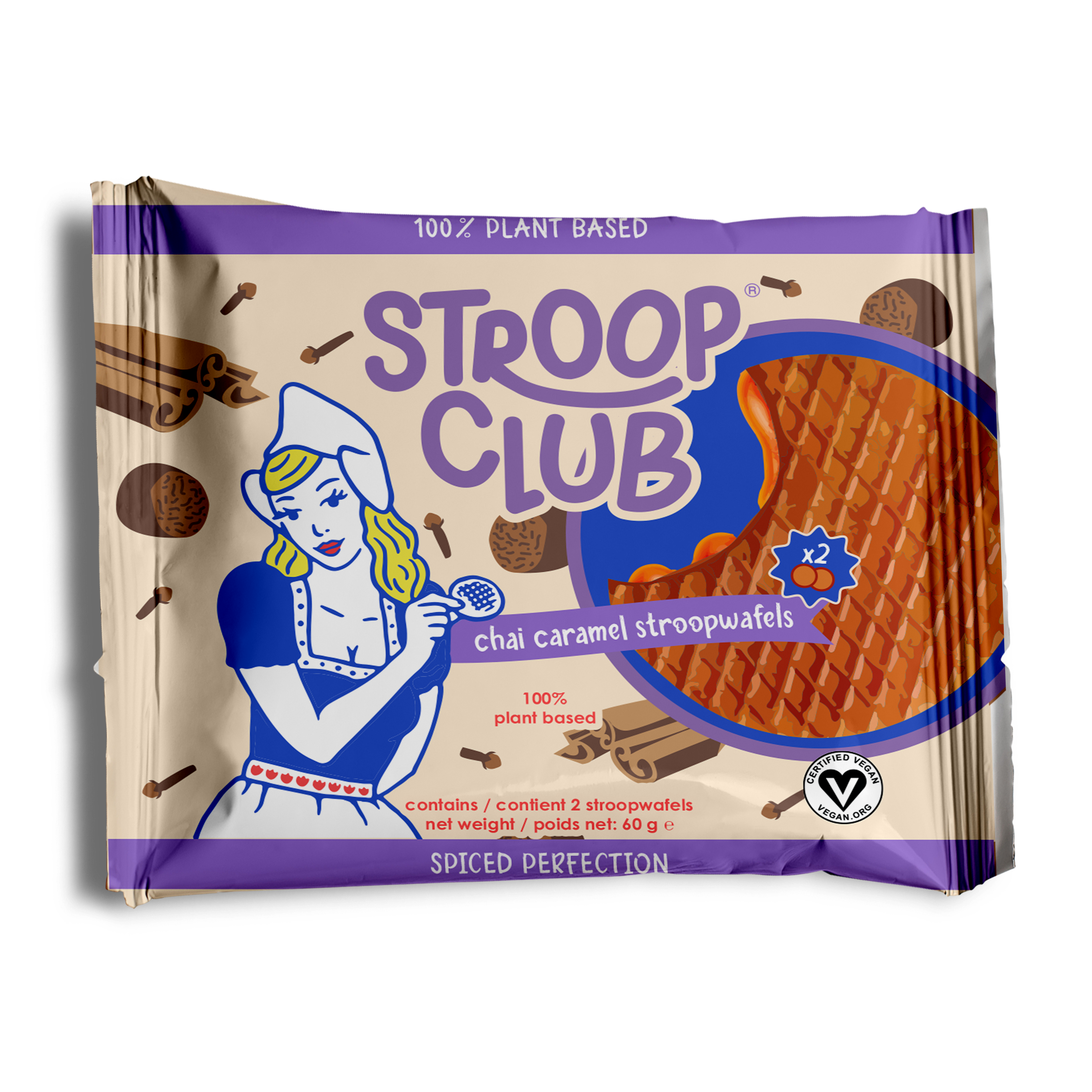 Stroop Club Vegan Chai Caramel Stroopwafel Cookies - 60g