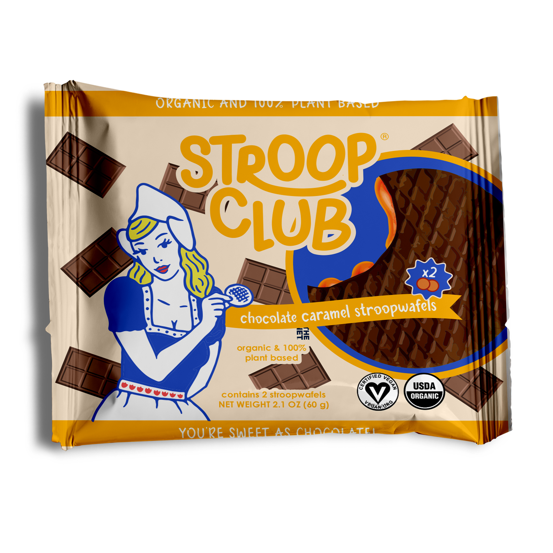 Stroop Club Vegan Chocolate Caramel Stroopwafel Cookies - 60g