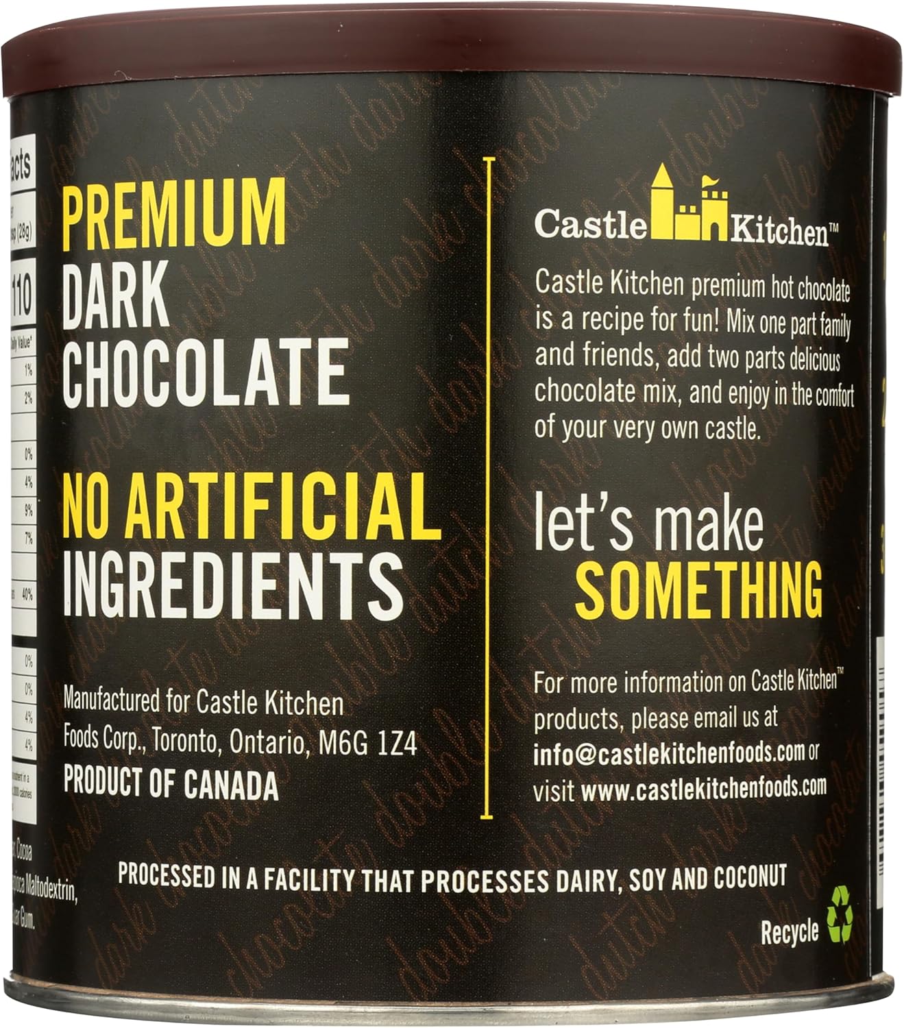 Castle Kitchen Double Decadent Dark Hot Chocolate Mix - 400g