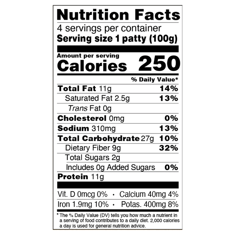 CLEARANCE - Big Mountain Food Service Original Veggie Patty 400g