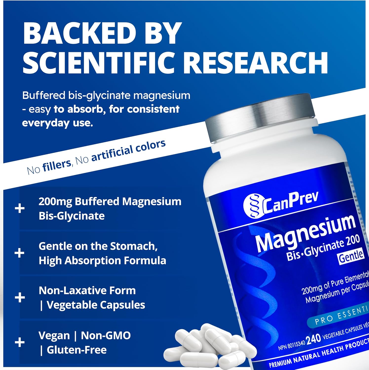 CanPrev Magnesium Bis-Glycinate 200  - 120 Capsules