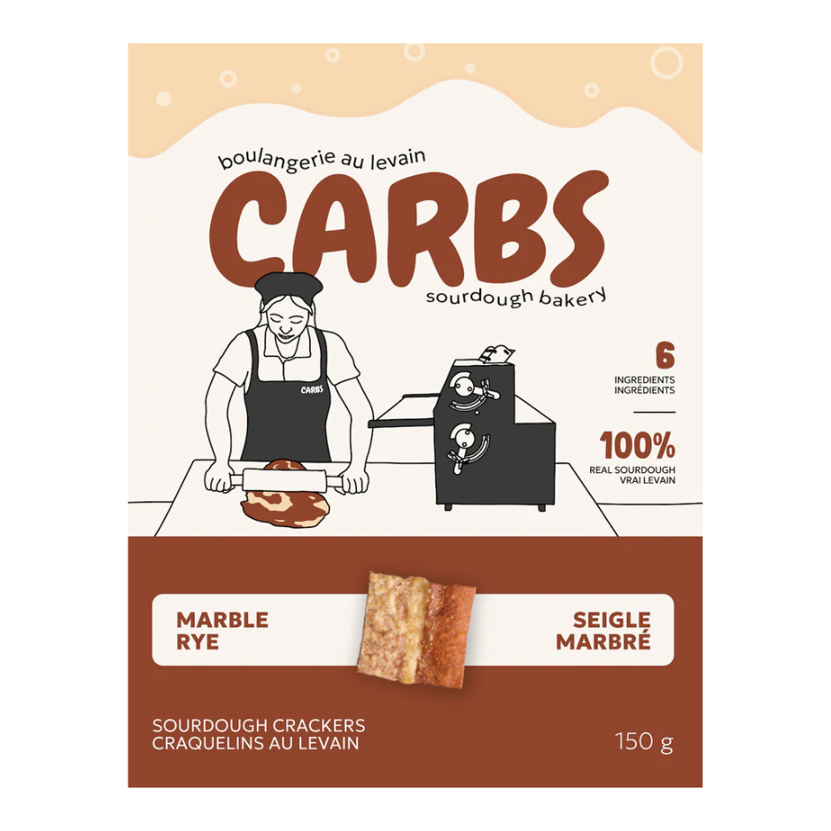 Carbs Marble Rye Sourdough Crackers - 150g