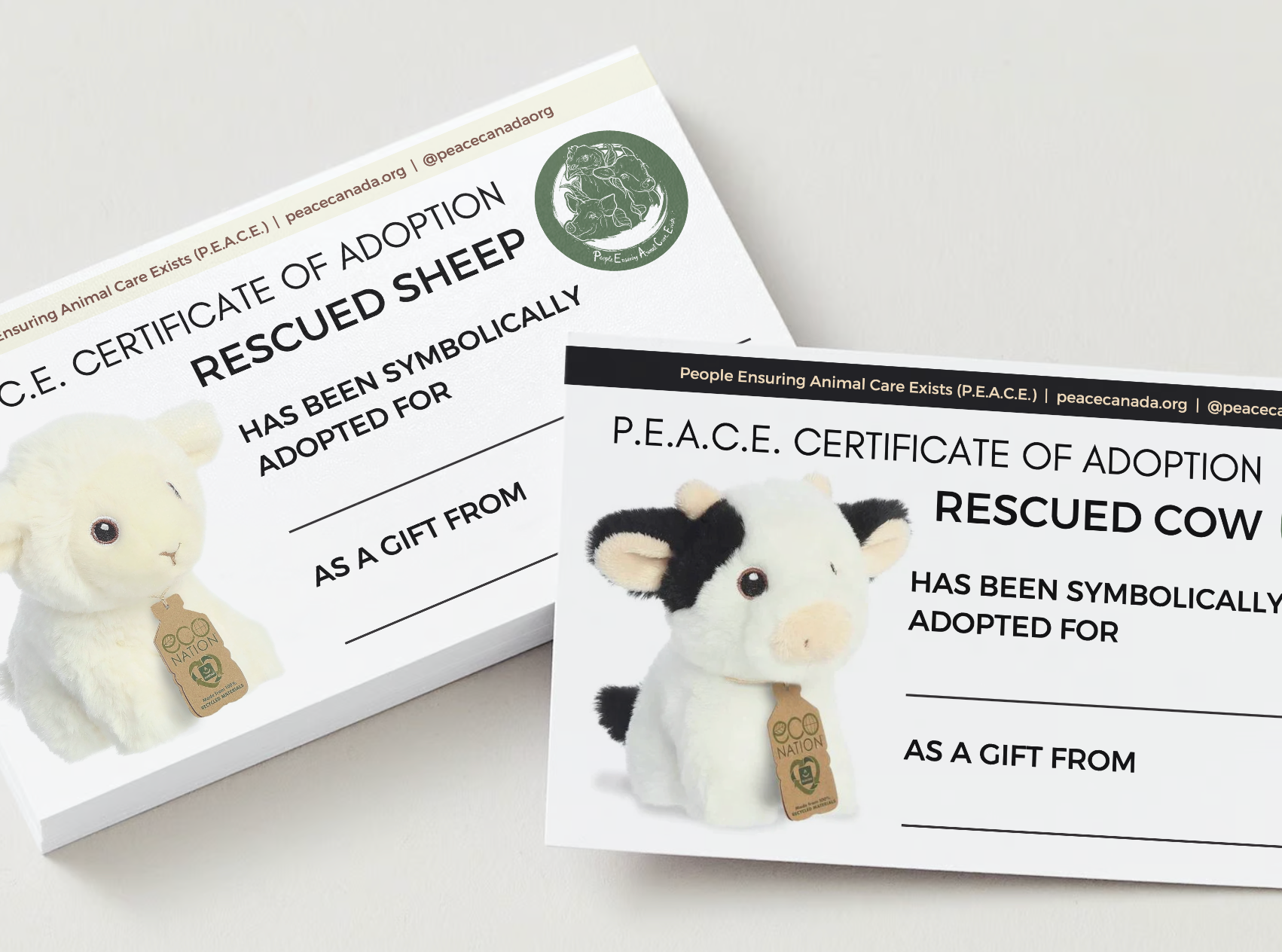 P.E.A.C.E Farm Sanctuary Rescue Stuffie - Small