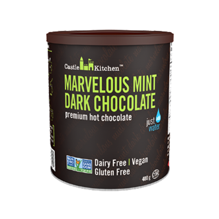 Mélange pour chocolat chaud noir à la menthe merveilleuse de Castle Kitchen - 400 g