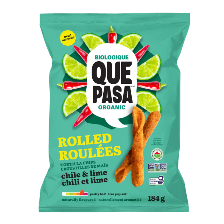 Que Pasa Rolled Tortilla Chips Chile & Lime - 184g