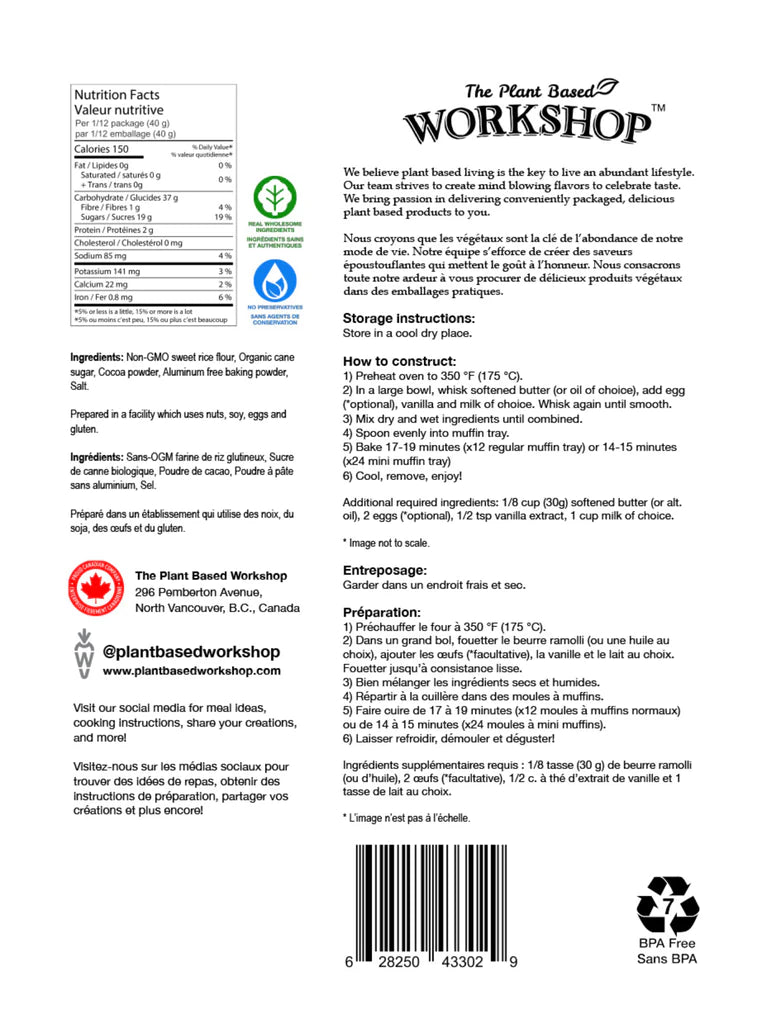 The Plant Based Workshop Chocolate Mochi Cake Mix - 500g