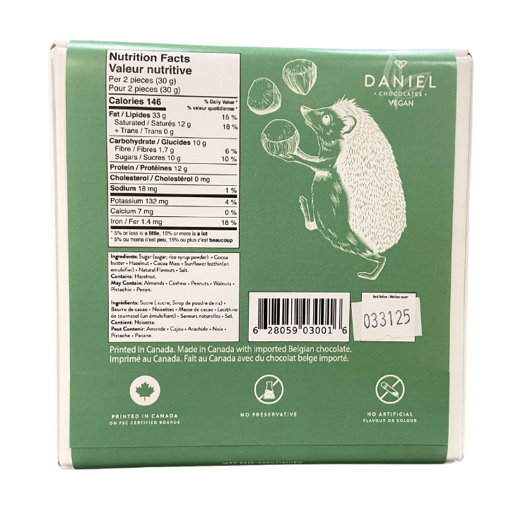 Daniel Chocolates Vegan Hedgehog Box - 150g