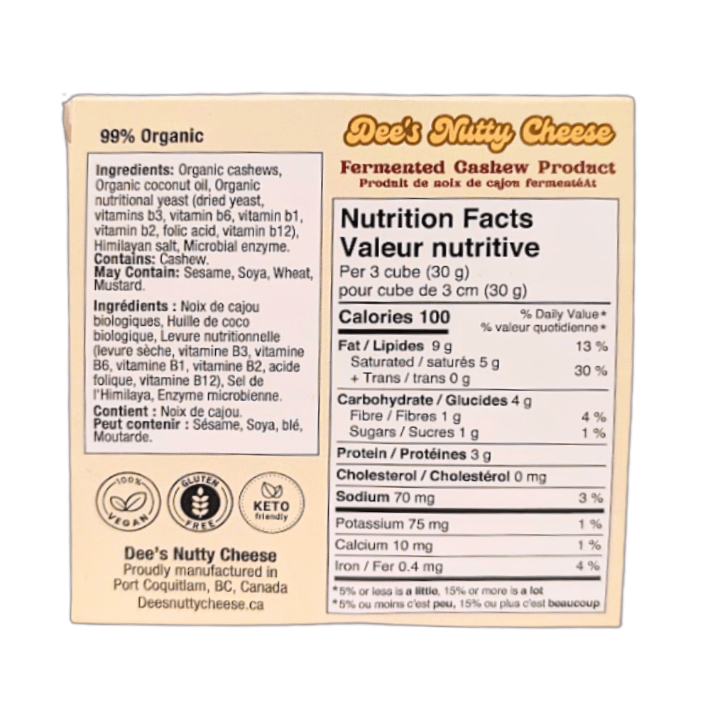 Dee's Nutty Cheese Original Block - 100g