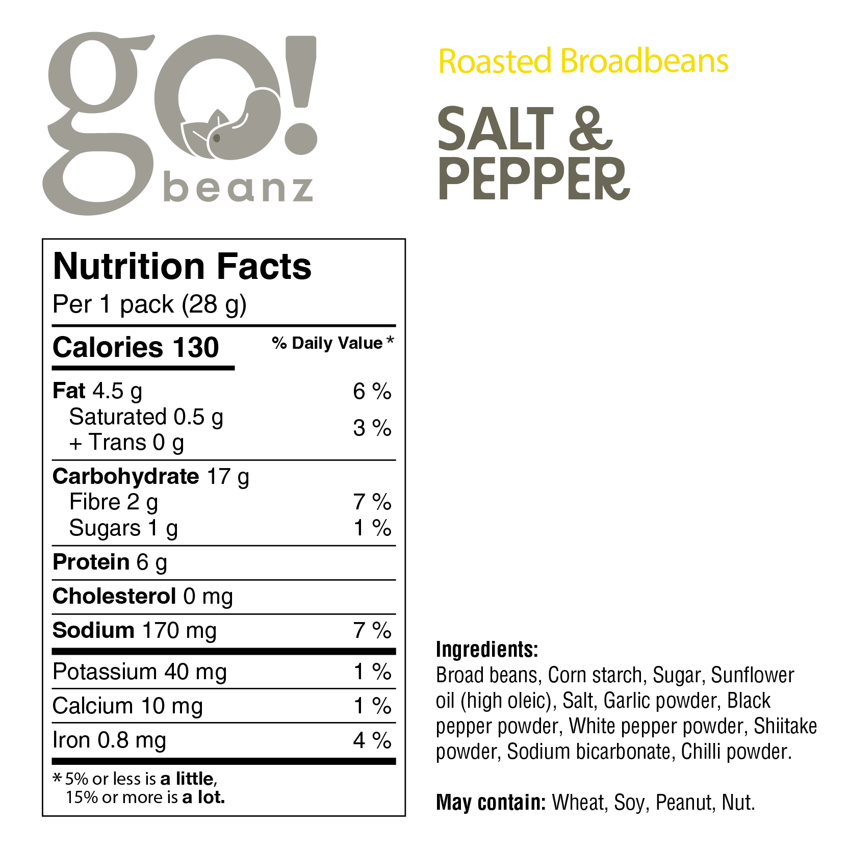 Go! Beanz Salt & Pepper Roasted Broad Beans - 28g
