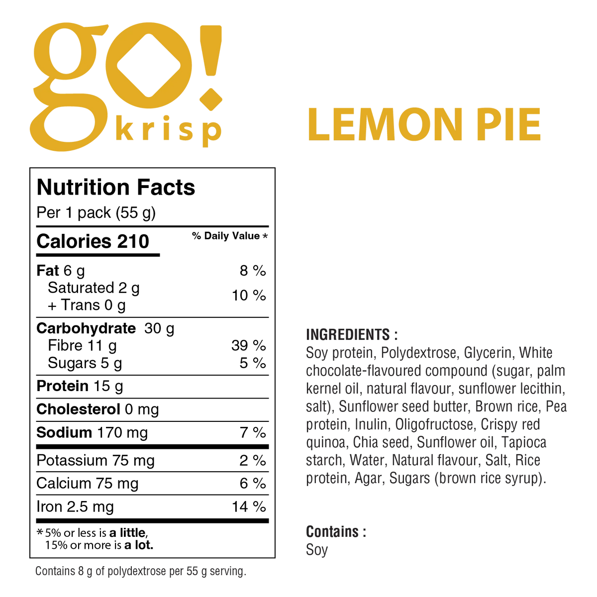 Go! Krisp Lemon Pie Energy Square - 55g