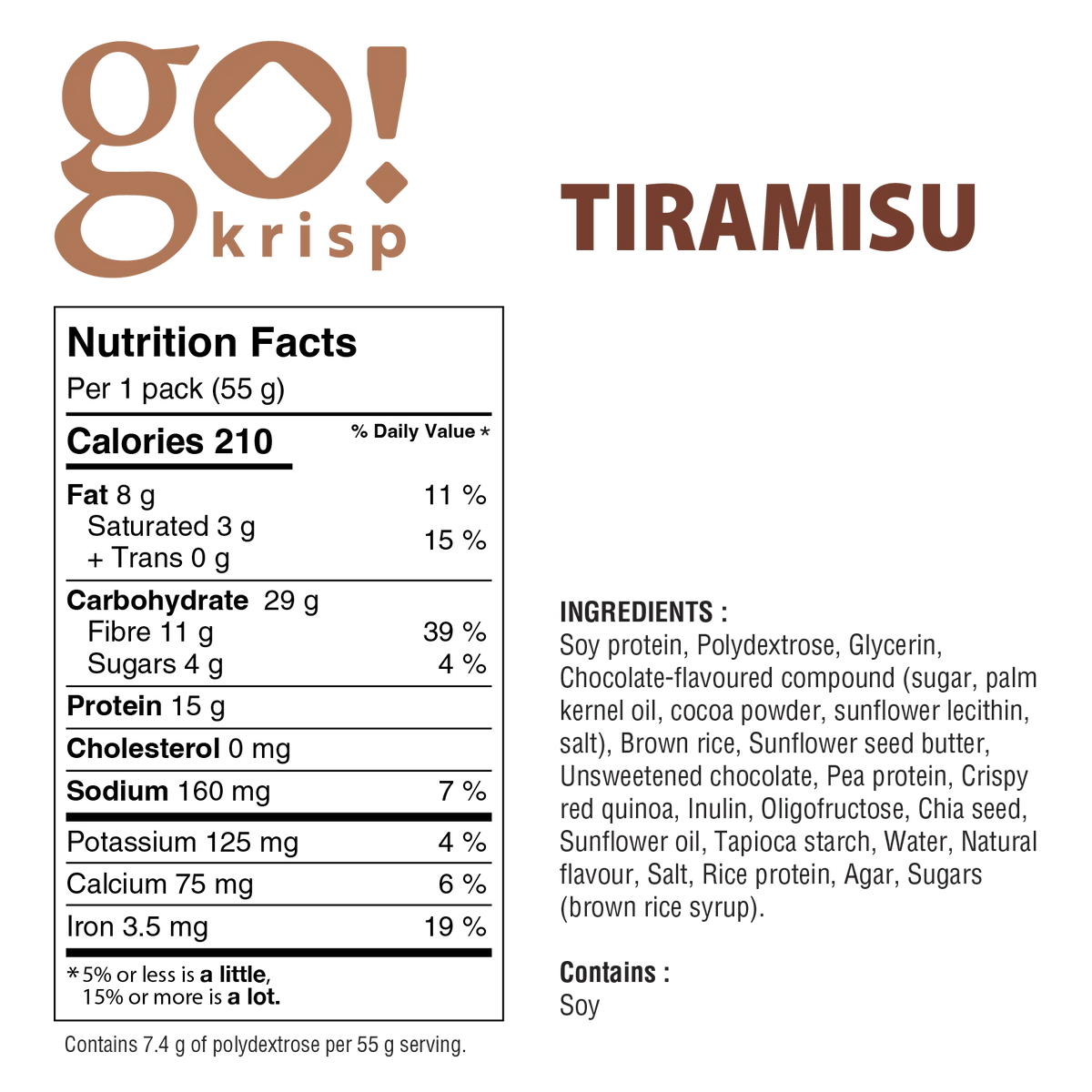 Go! Krisp Tiramisu Energy Square - 55g