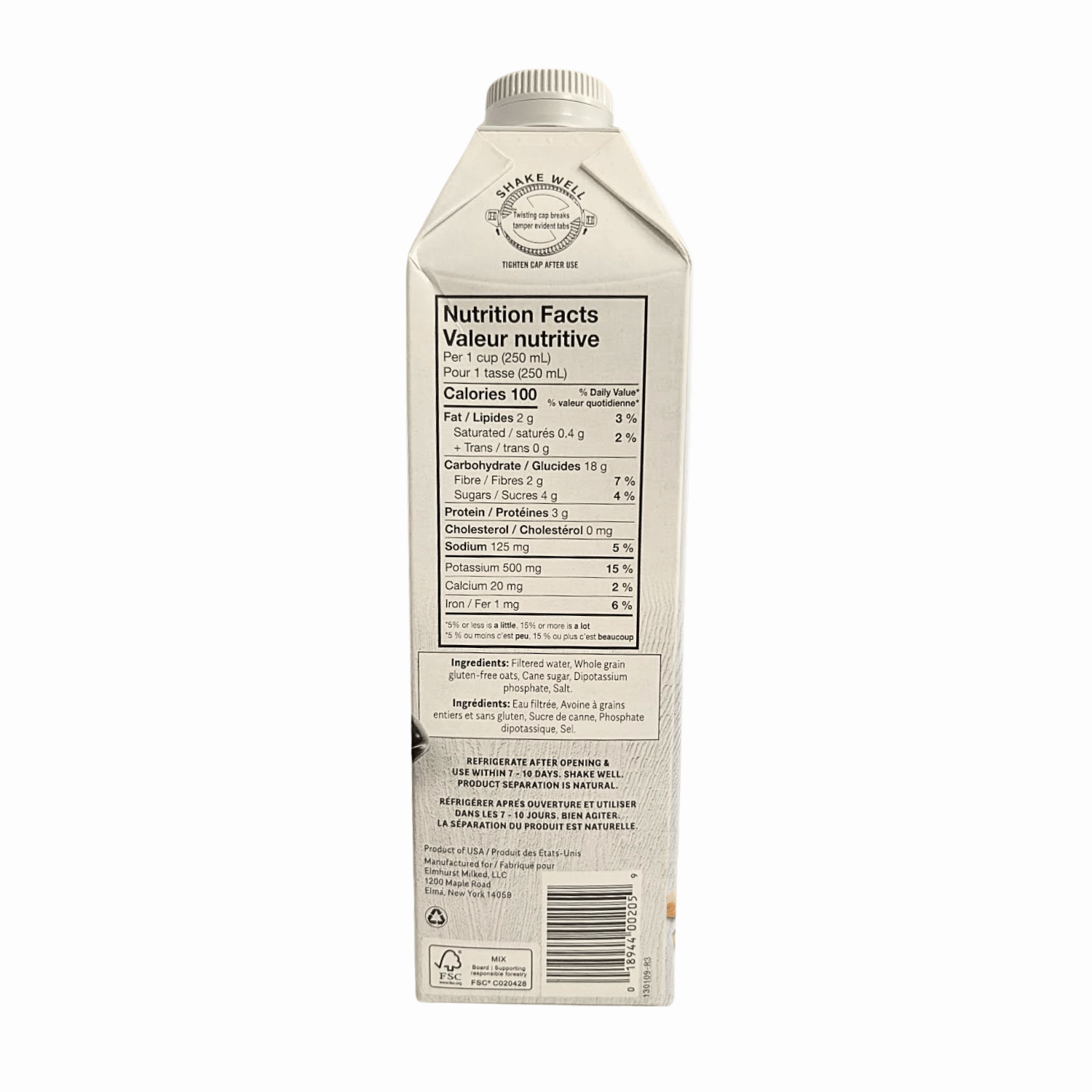 Elmhurst Barista Oat Milk - 946ml