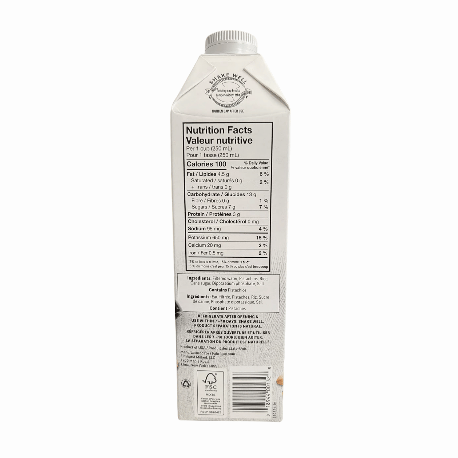 Elmhurst Barista Pistachio Milk - 946ml