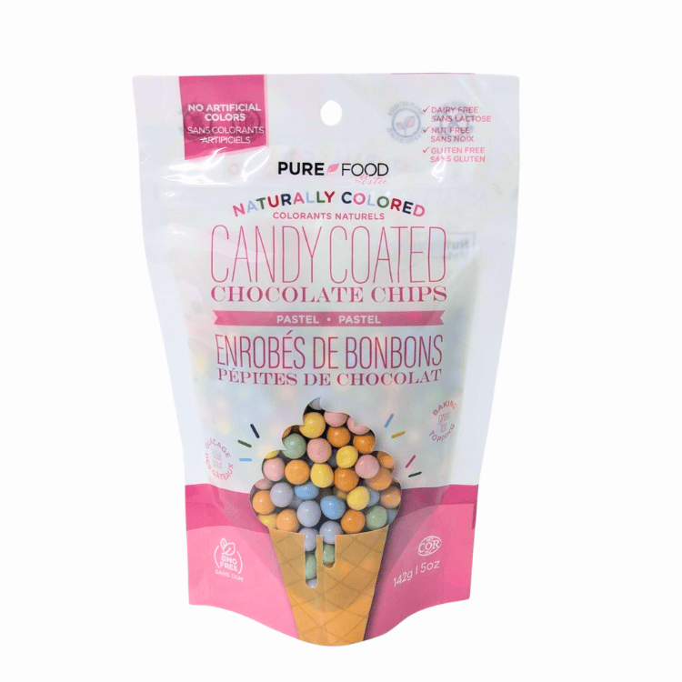 Pure Food Candy Coated Pastel Chocolate Chips - 142g