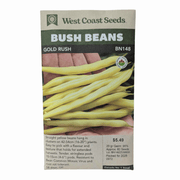 West Coast Seeds Gold Rush Organic Bush Bean Seeds - 60 seeds