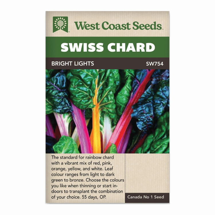 West Coast Seeds Bright Lights Swiss Chard Seeds - 60 seeds