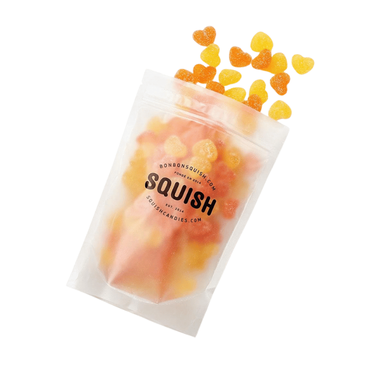 Squish Candies Sour Peach Hearts Gummies - 500g