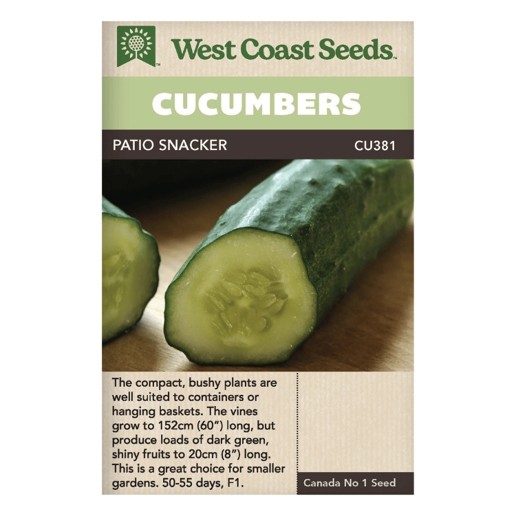 Graines de concombre Patio Snacker de West Coast Seeds - 0,5 g