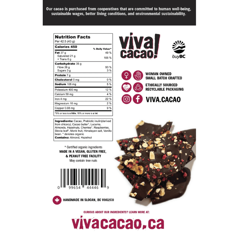 Viva Cacao Fruit & Nut Crunch Chocolate Bark - 85g