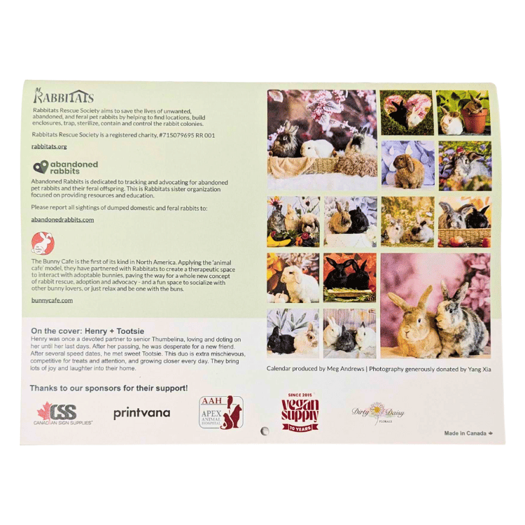 Rabbitats 2026 Calendar