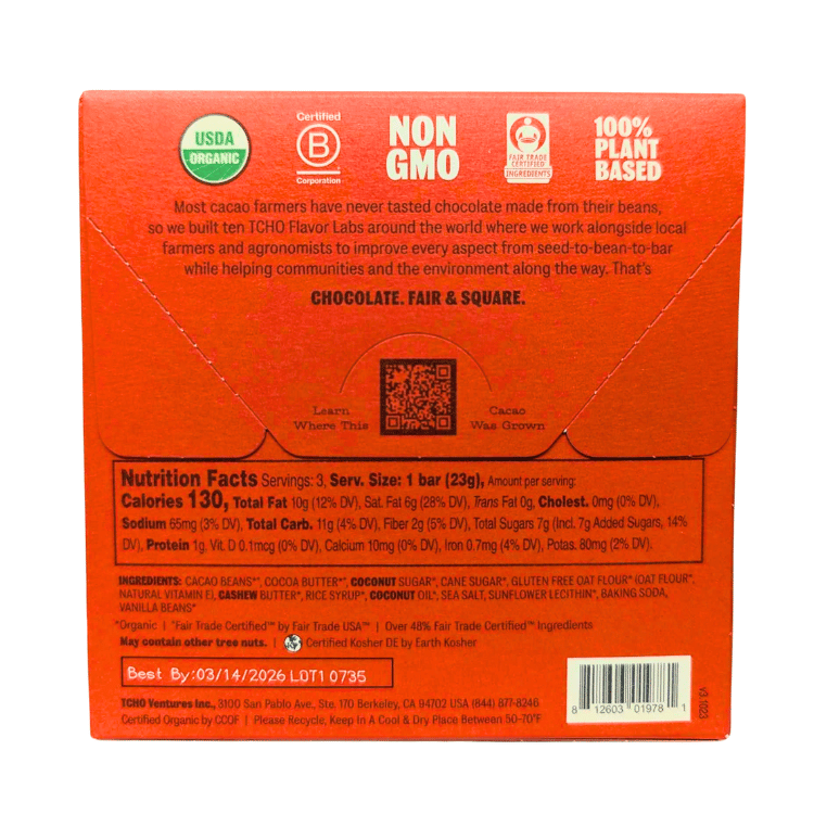 CLEARANCE - TCHO Toffee Time Oat Milk Chocolate - 70g