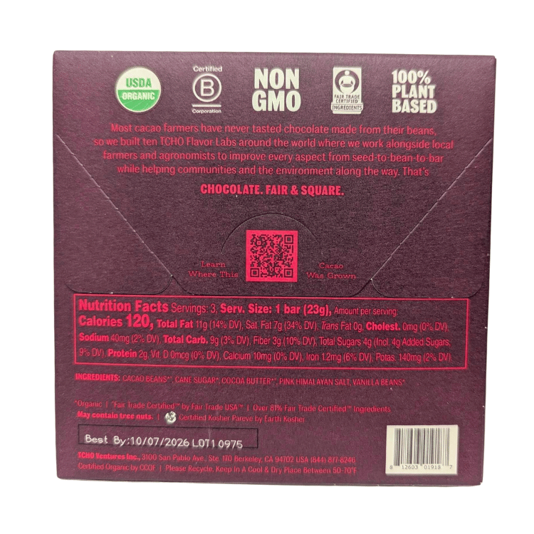 TCHO Dark & Salty Dark Chocolate - 70g