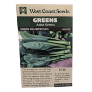 West Coast Seeds Green 70D Improved Asian Greens Seeds - 225 seeds