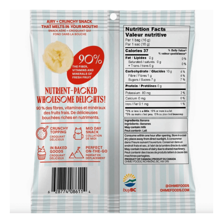OHME! Freeze-Dried Crunchy Banana- 16g