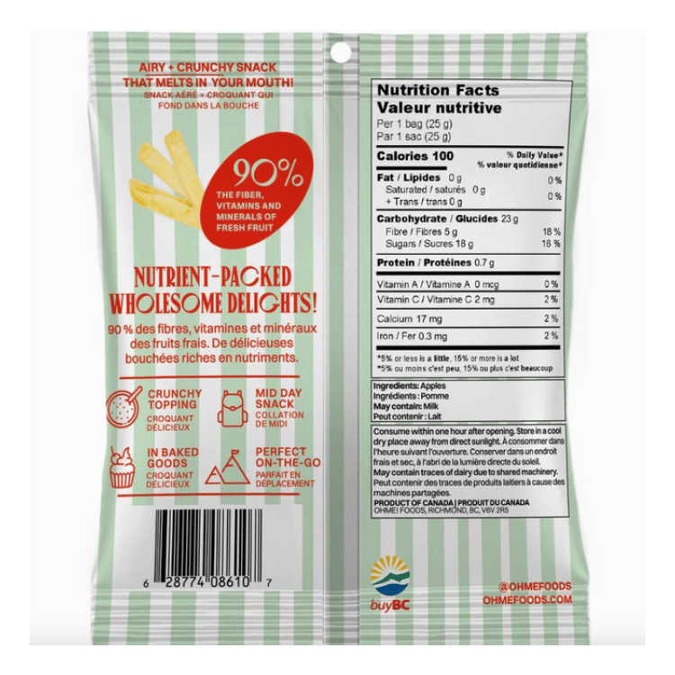 OHME! Freeze-Dried Apple Fries- 25g