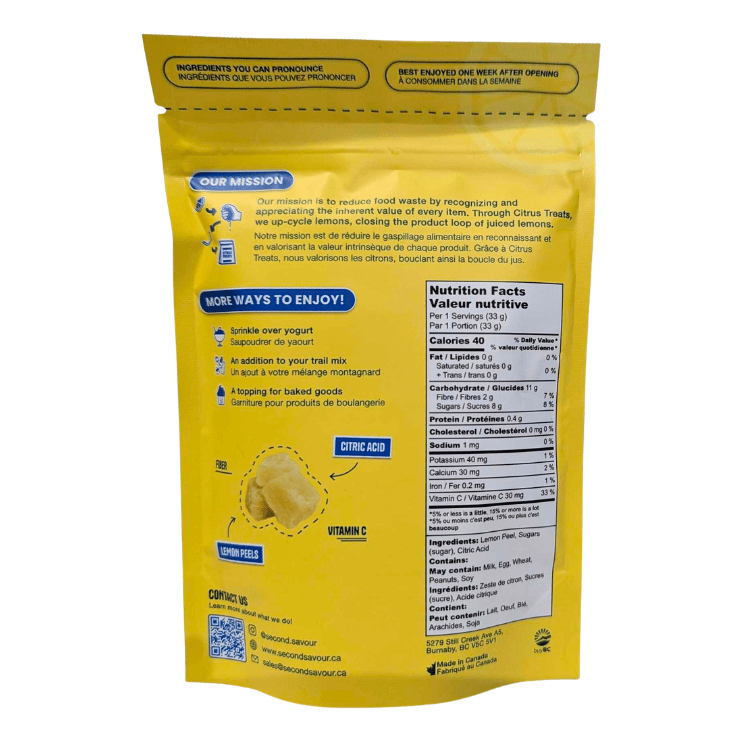 Second Savour Candied Lemon Citrus Treats - 100g