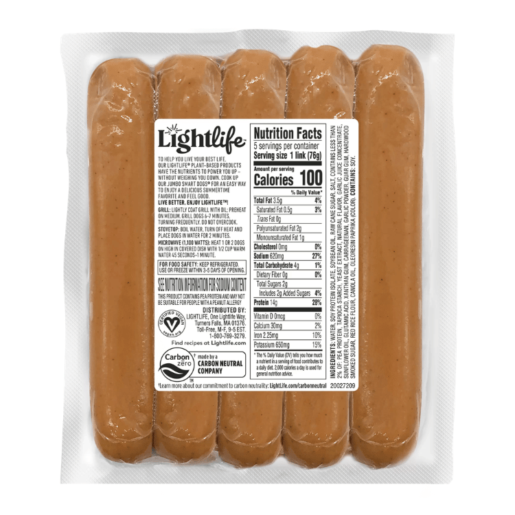 Lightlife Jumbo Smart Dogs - 383g