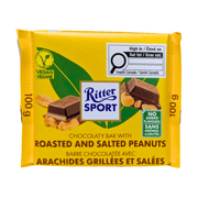 Ritter Sport Barre de chocolat végétalien aux cacahuètes rôties - 100g