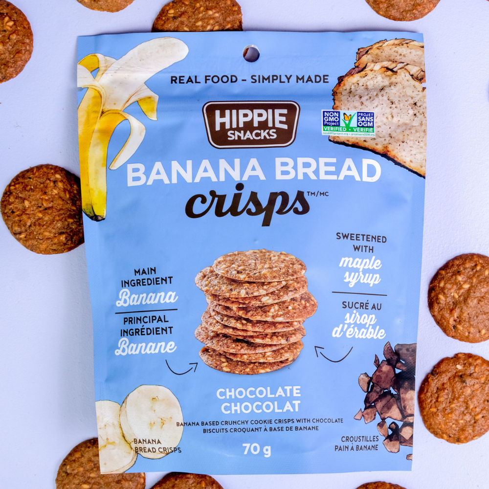 Hippie Snacks Banana Bread Crisps Chocolate - 70g