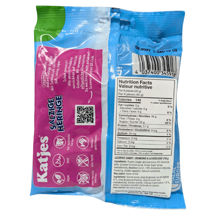 Katjes Salty Licorice Fish Gummies - 210g