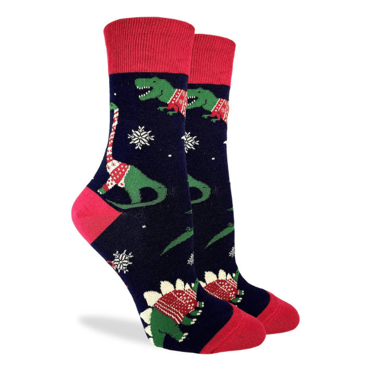 Good Luck Sock Christmas Sweater Dinosaurs Socks