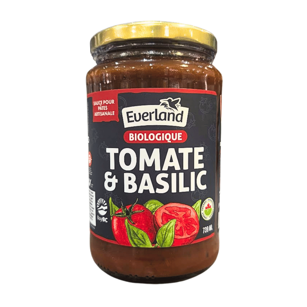Everland Tomate Basilic Sauce pour Pâtes Biologique - 739ml
