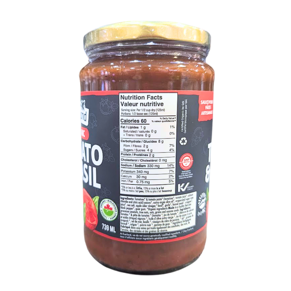 Everland Tomato Basil Organic Pasta Sauce - 739ml