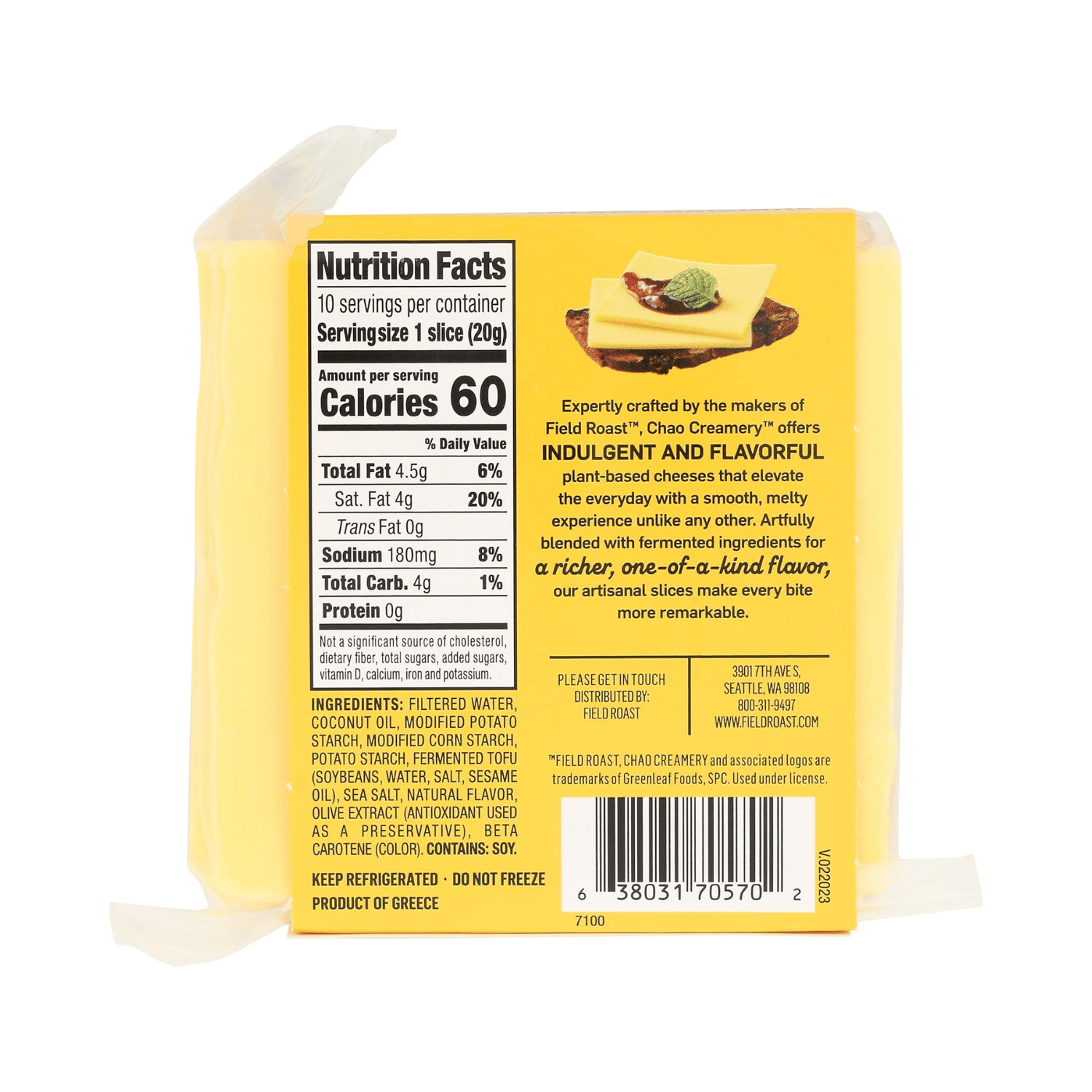 Tranches de chao originales crémeuses Field Roast - 200g