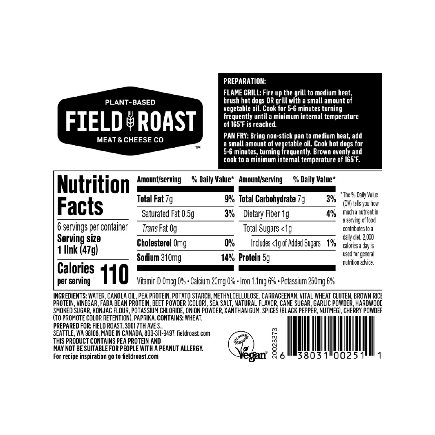 Field Roast Signature Stadium Chien - 283g