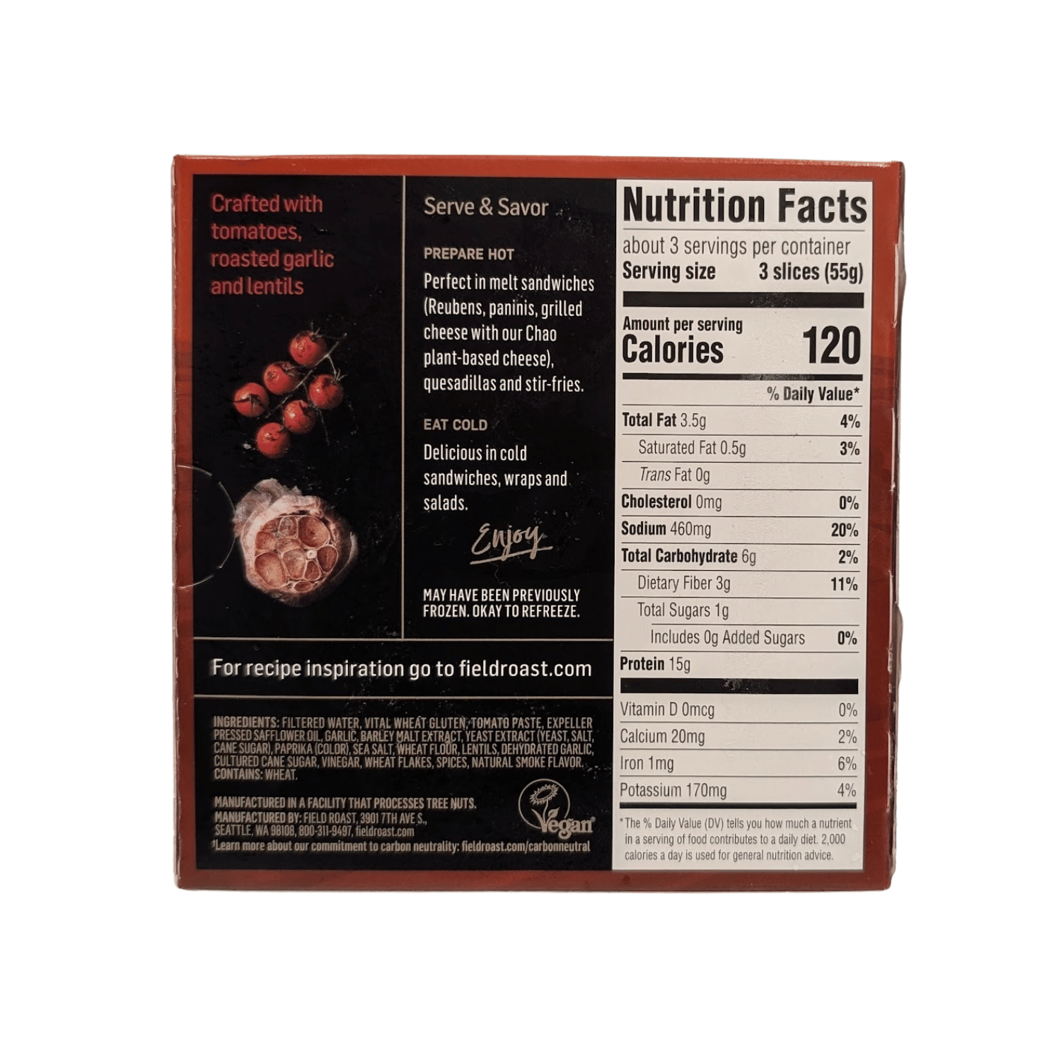 Field Roast Mushroom & Balsamic Plant-Based Deli Slices - 156g