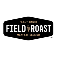 Field Roast logo with text 'Plant-Based Field Roast Meat & Cheese Co.' in white and gold on a black background.