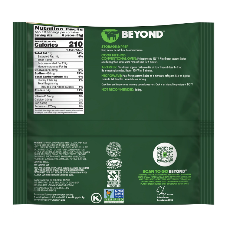 Beyond Meat	Beyond Popcorn Chicken - 283g