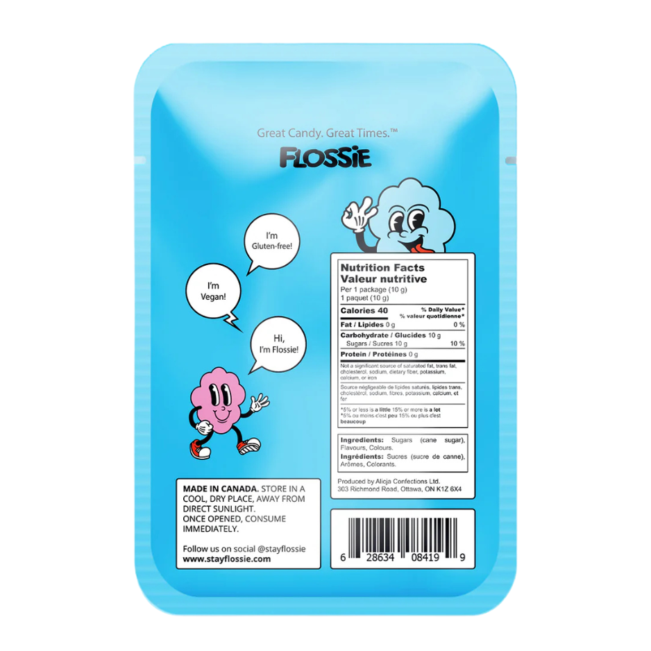 Flossie Blue Raspberry Cotton Candy - 10g
