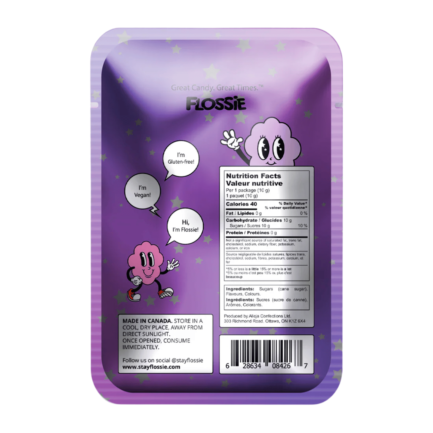 Flossie Galaxy Grape Cotton Candy - 10g