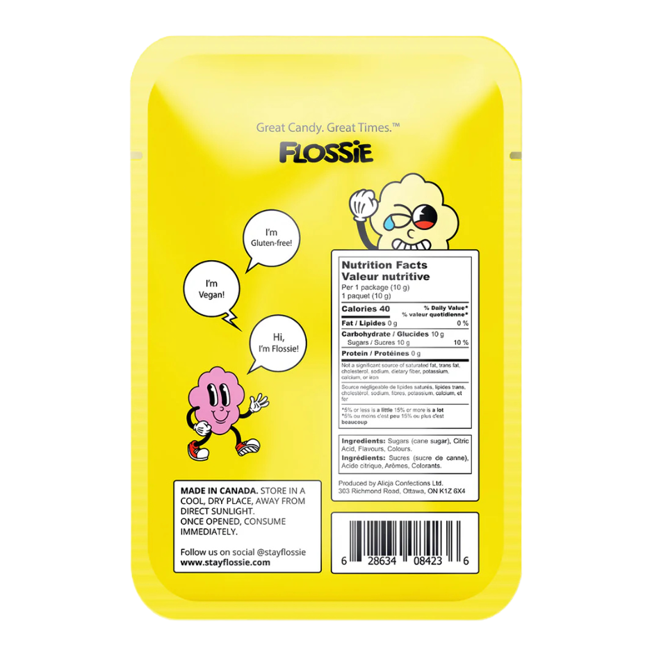 Flossie Sour Lemon Cotton Candy - 10g