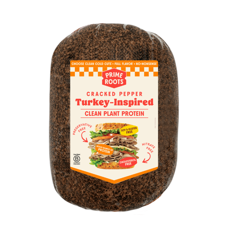 Prime Roots Cracked Pepper Turkey-Inspired Deli Chub - 1025g