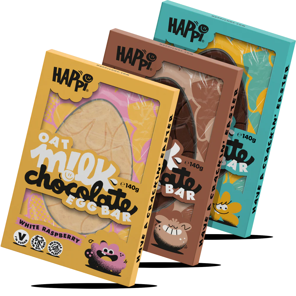 Happi White Raspberry Oat Milk Easter Egg Bar - 140g