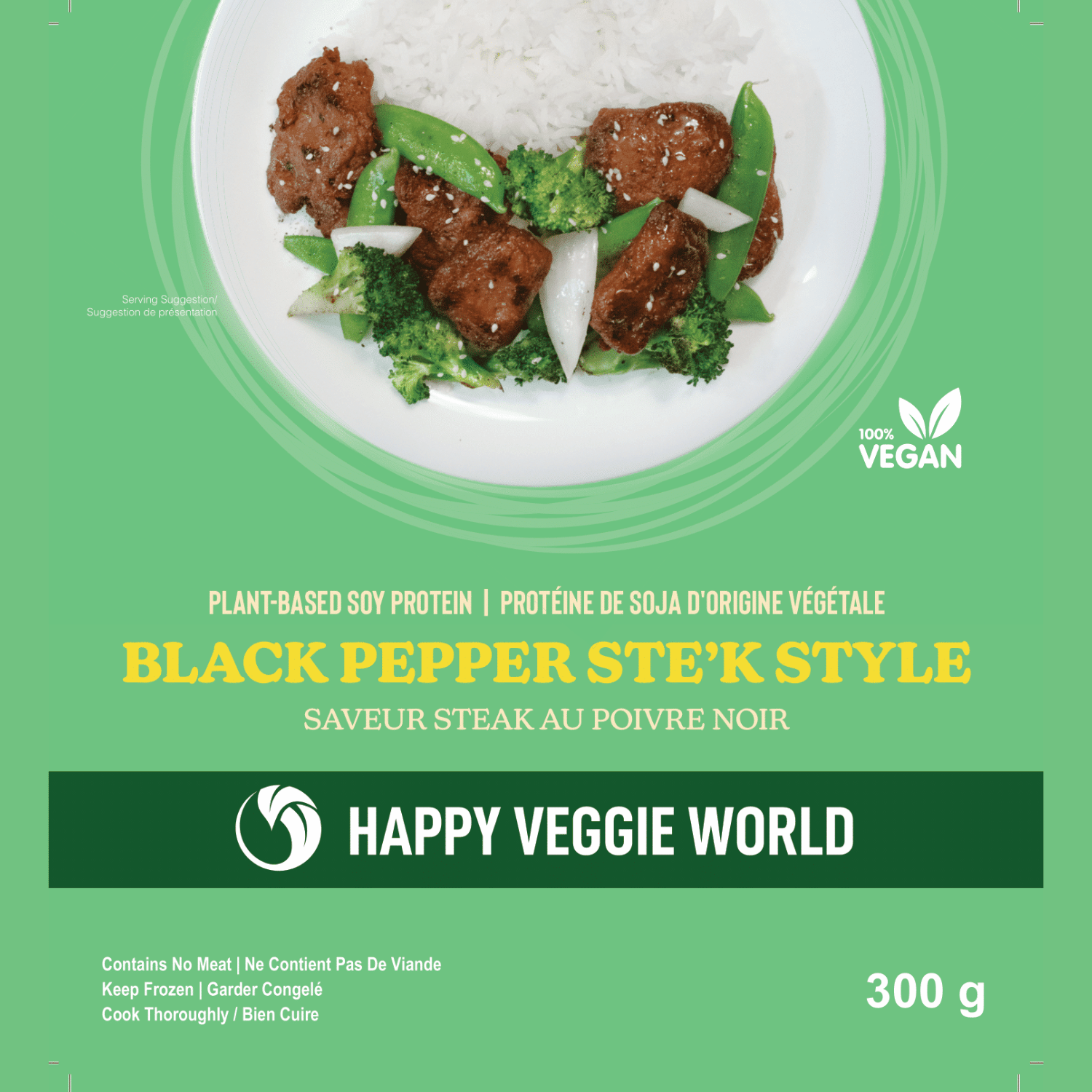 Happy Veggie World Black Pepper Steak - 300g